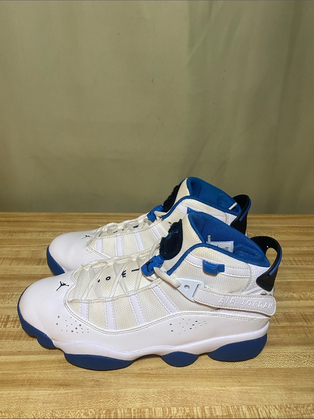 Jordan 6 Rings White Marina Blue 322992-114 Mens Basketball Shoes size 8